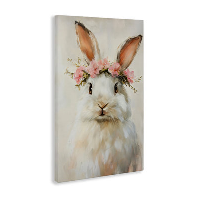 Bunnykins with Pink Crown Canvas, design by Tina LeCour