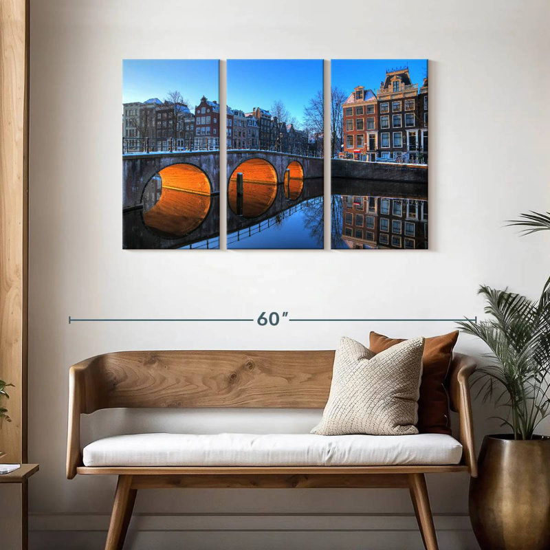 Canal Sireci à Amsterdam, H 28 po x l 45 po