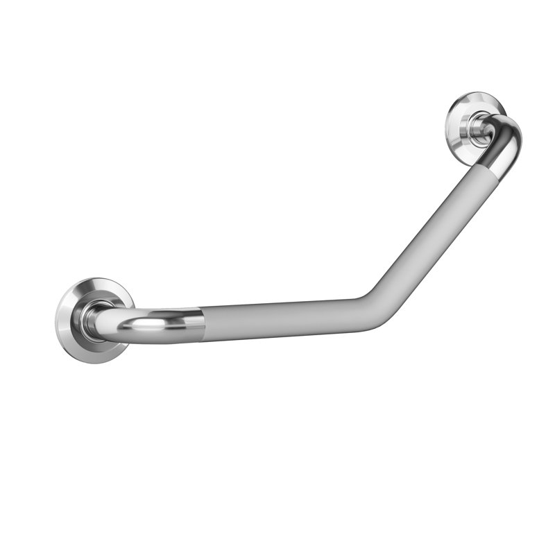 ErgoAngleBar Ergonomic Soft Grip 32mm Diameter ADA Compliant 500 lb Weight Capacity, Chrome