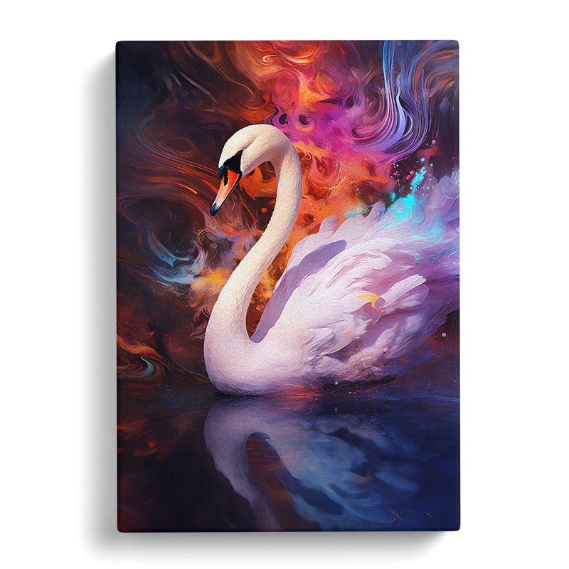 Swan Digital - Wrapped Canvas, 50cm H x 35cm W x 3cm D
