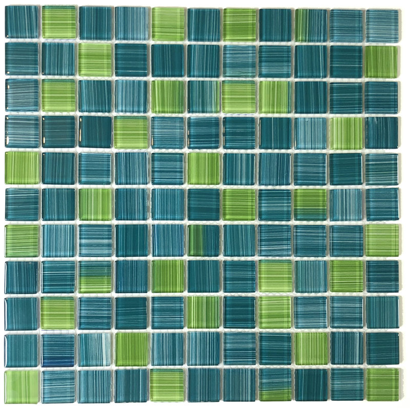 Alezio 1" x 1" Glass Grid Mosaic Wall & Floor Tile, Green