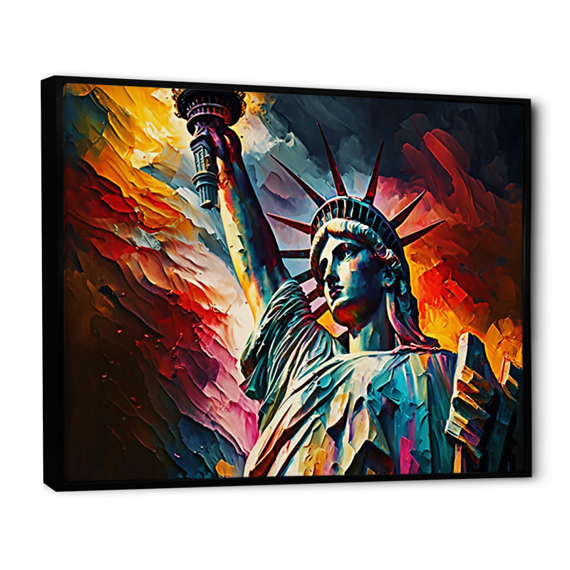New York Views at Sunset II - reproduction sur toile, H 30 po x l 40 po x P 1,5 po, Toile avec cadre flottant noir