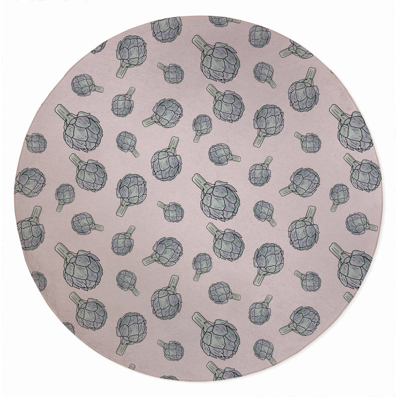 Tapis d'été Summer Artichaut, Rond 5 pi