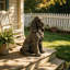 Statue réaliste de cocker spaniel assis pour la décoration extérieure de la maison