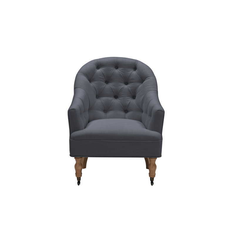 Fauteuil Elegant Elinor, Mélange de lin gris foncé