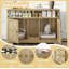 Enceinte de litière pour chat GO pour 2 chats, lit double caché, salle de bain pour chat, table de bout pour maison de chat d'intérieur, brun