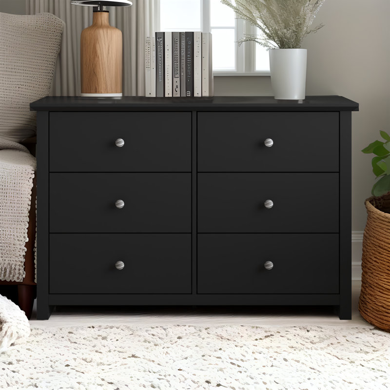 Commode double 6 tiroirs Tevrat, Noir