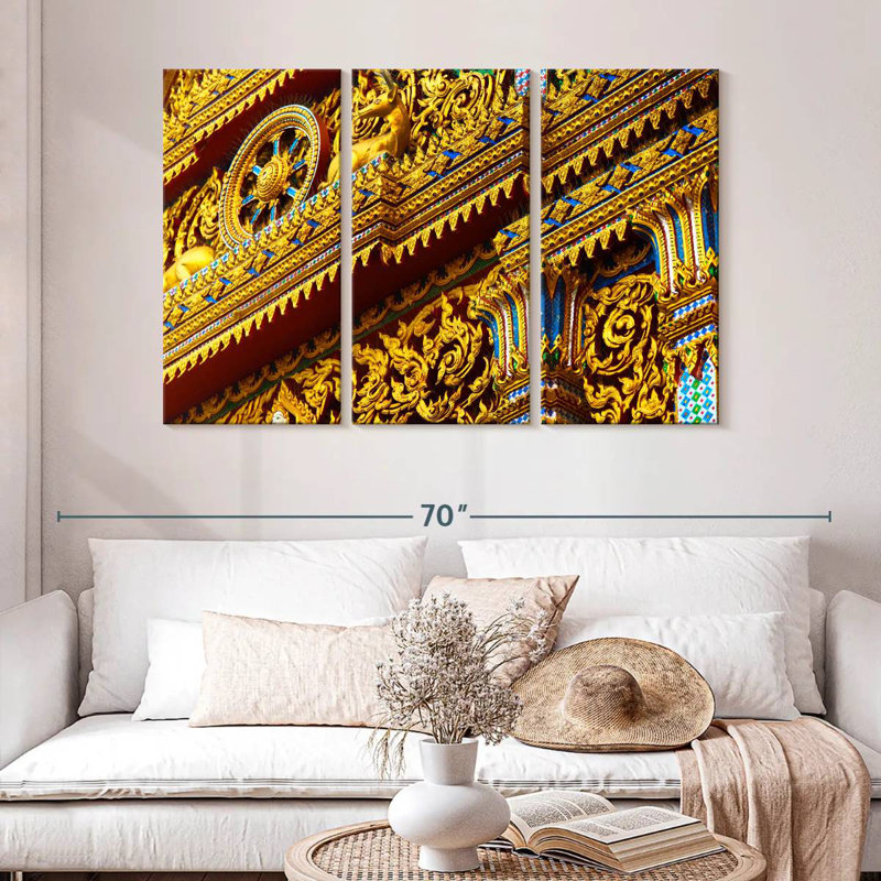 Ornate Thai Temple, 32" H x 50" W