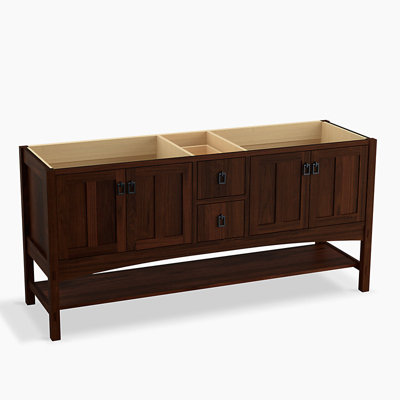 Meuble-lavabo Marabou de 72 po (183 cm) avec 4 portes et 2 tiroirs, tiroir supÃ©rieur divisÃ©