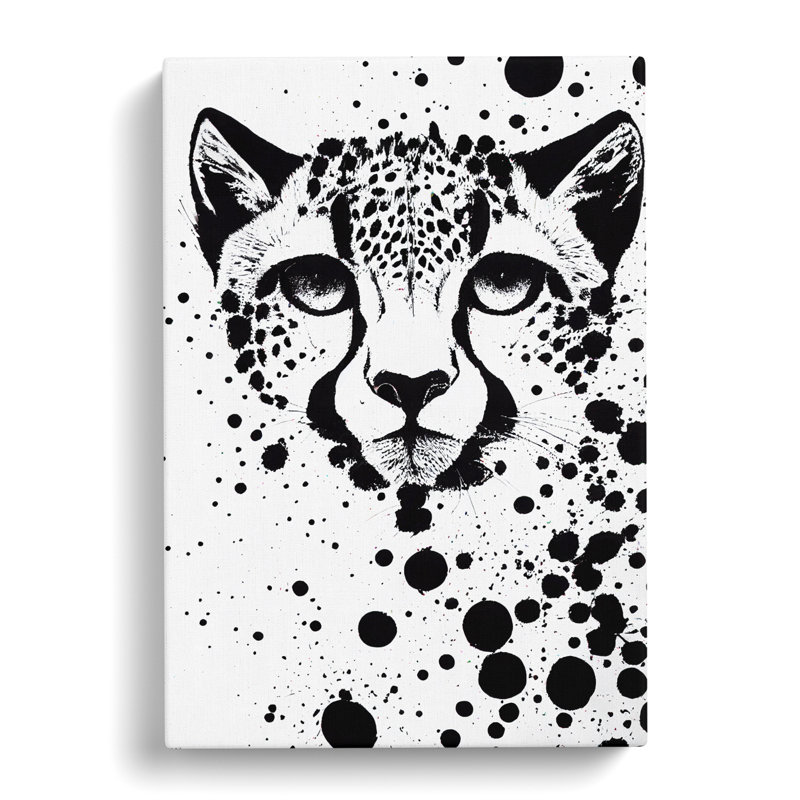 Cheetah Splatter - Wrapped Canvas, 76cm H x 50cm W x 3cm D
