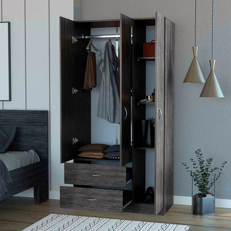 Armoire trois portes Clark, chambre, Multi-couleur