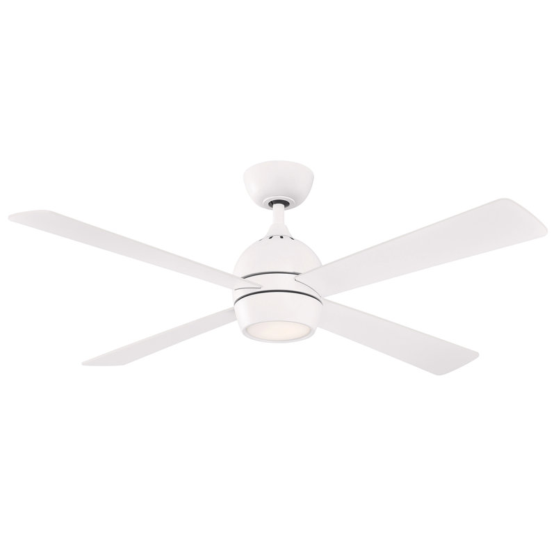 Kwad 52 inch Indoor Ceiling Fan with LED Light Kit - Matte White, White