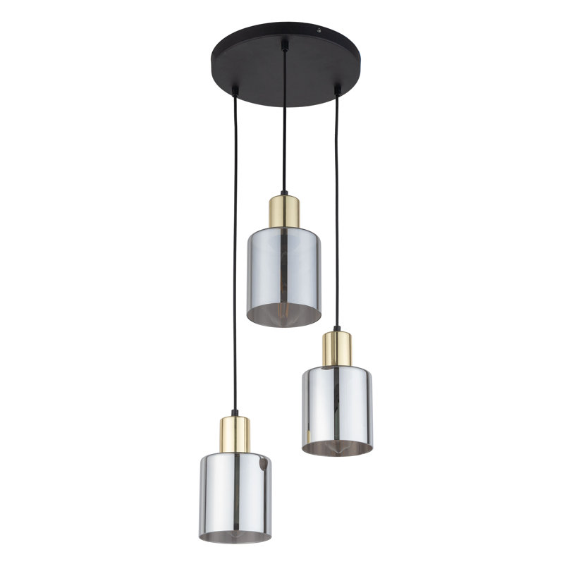 Sierra 3 - Light Stainless Steel Cluster Pendant, Gold/Chrome