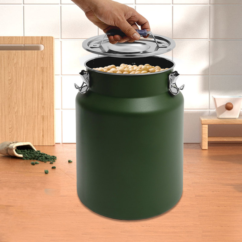 Contenant alimentaire en acier inoxydable 12L / 3,17 gallons avec couvercle, Vert