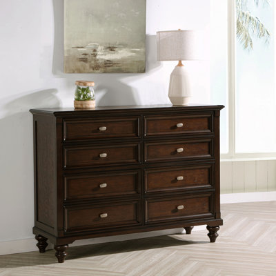 Dark Oak 8-Drawer Dresser Cabinet