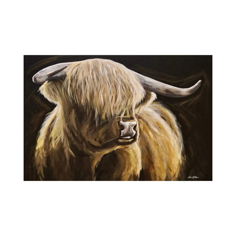 Clyde The Highland Cow - Wrapped Canvas Painting, 20.32 cm H x 30.48 cm W
