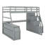 Lit mezzanine avec 7 tiroirs, 2 tablettes et un bureau-734526411