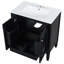 Meuble-lavabo double 60 po, fabriqué en bois massif et d'aspect rétro élégant, en céramique avec débordement en métal, compartiments de tiroir réglables avec rangement de 60 po, design, fermeture en douceur