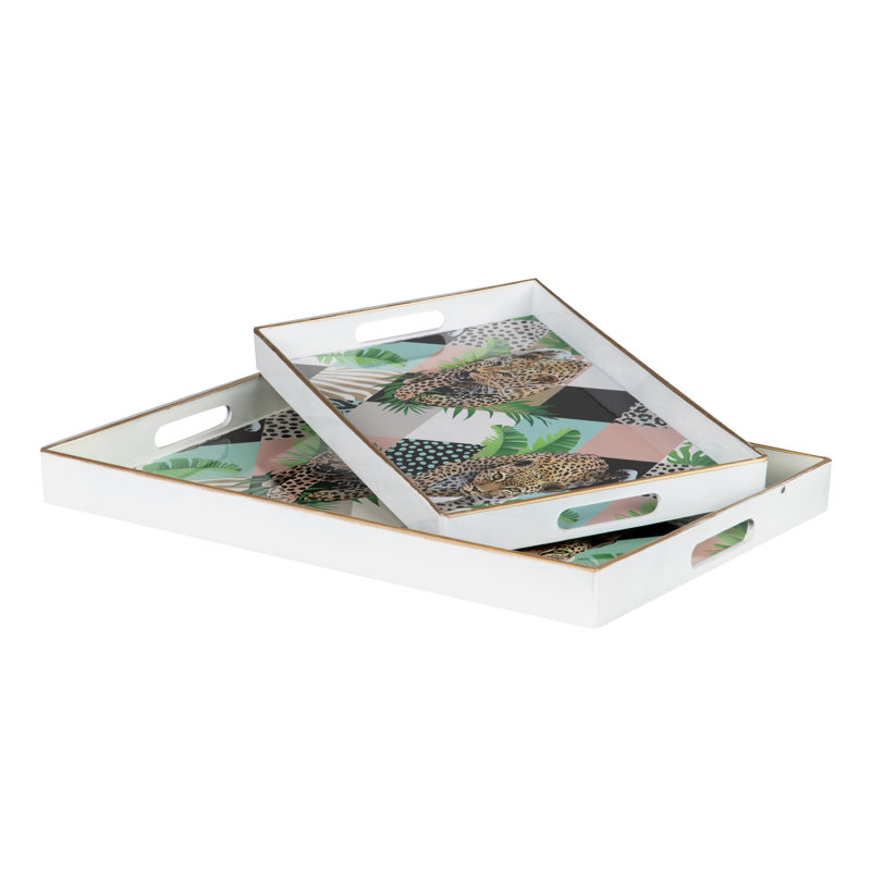 Longinidis 2 Piece Ottoman/Coffee Table Tray Set