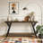 Industrial Console Table Behind Couch with 2-Tier Storage Shelf