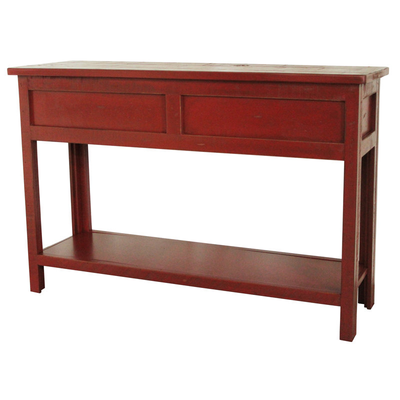 Mari 48'' Solid Wood Console Table, Rustic Red
