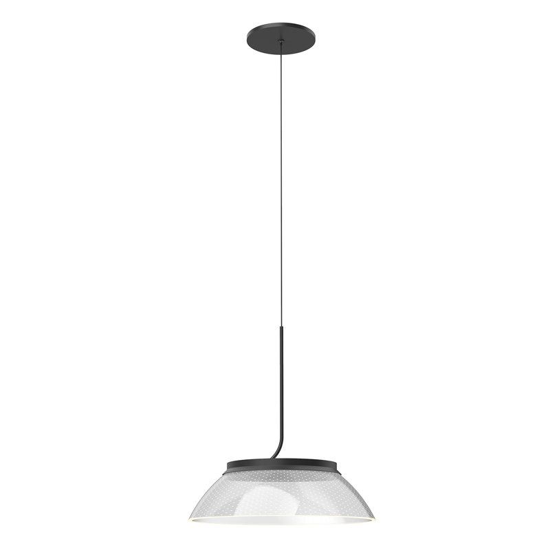 Magellan Black LED Dome Pendant with Clear Acrylic Diffuser