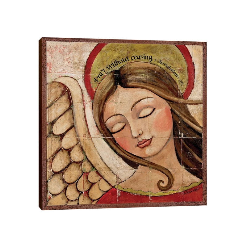 Pray Without Ceasing by Teresa Kogut - Print on Canvas, 45.72 cm H x 45.72 cm W, Classic Brown Wood Framed