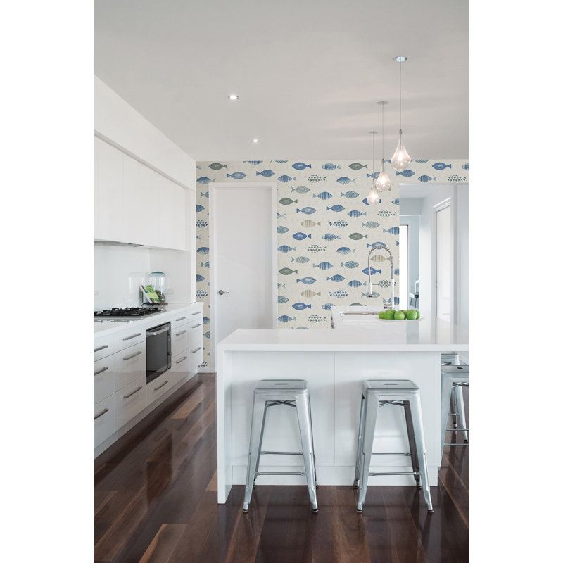 Rouleau de papier peint L 33 pi x l 20,5 po Seaside Living, Bleu