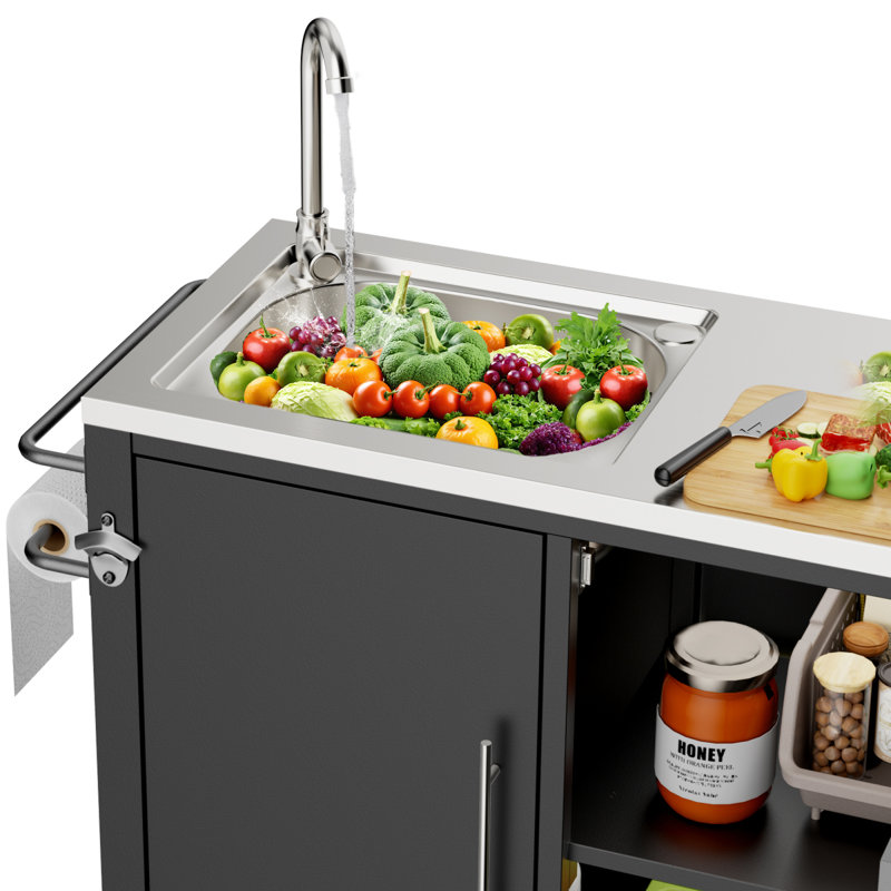 Table de barbecue polyvalente en acier inoxydable pour l'extérieur et l'intérieur