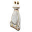 Figurine de grenouille blanche 11,4x8,3x24,8 "avec bras et yeux dorés