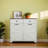 Modern Double Tilt-Out Trash Cabinet For 20-Gallon Cans, Two Hideaway Drawer, Barn Door Style Laundry Sorter For Kitchen