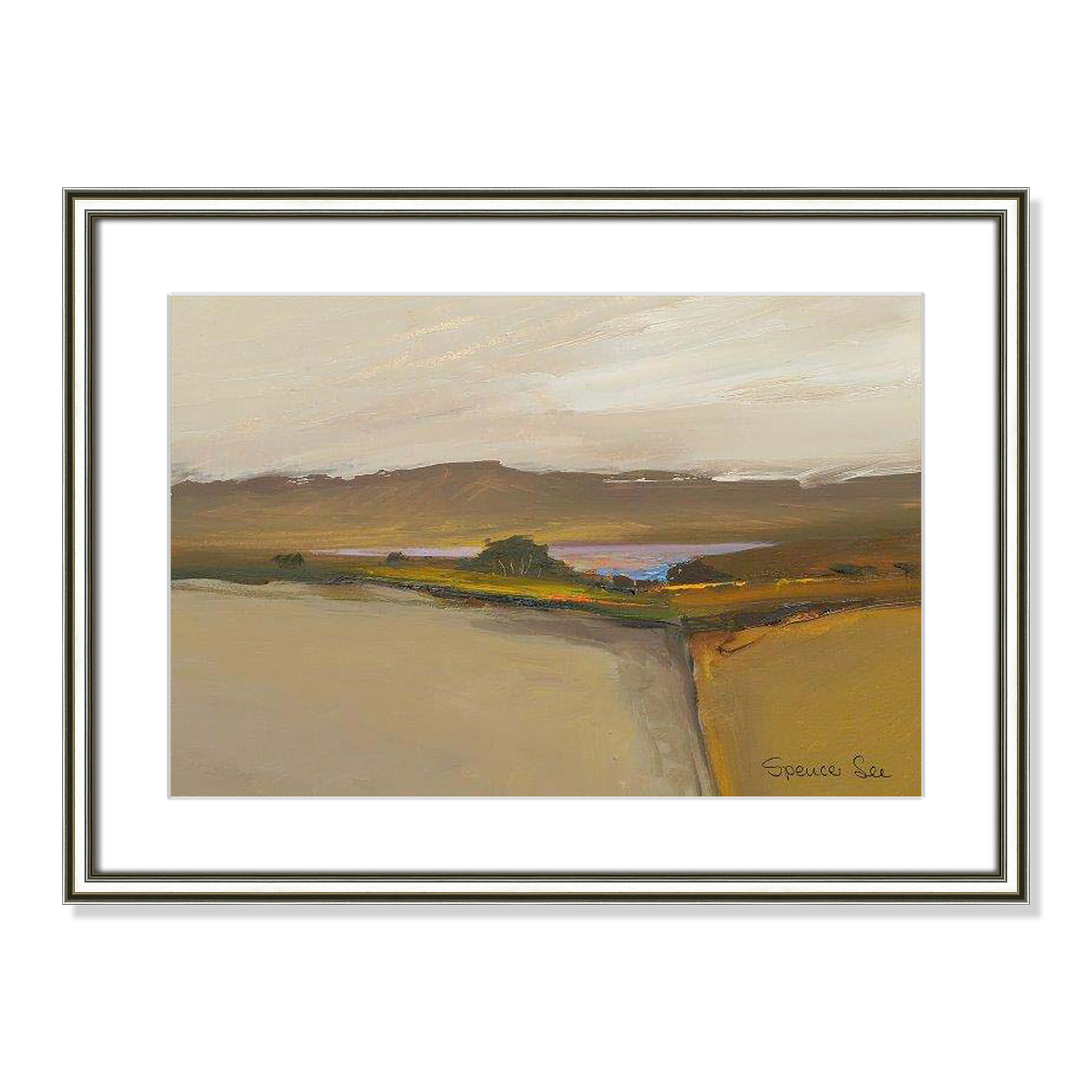 Heaven and Earth IV By Spencer Lee - Framed Art w/ 4 Ply Matboard, 18.25" H x 24.25" W x 0.75" D, Silver Framed