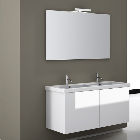 Ensemble de meuble-lavabo de salle de bain double à fixation murale 47" Jaylin