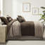 Literie en faux suède pour très grand lit, 7 pièces, brun, édredon, taies décoratives, coussins décoratifs, jupe de lit, édredon lavable à la machine, surpiqûres détaillées, décoration facile à entretenir-132971621