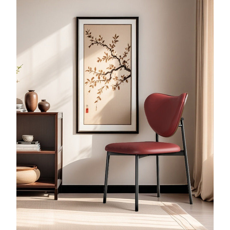 Chaise à dossier simple tapissier, Rouge