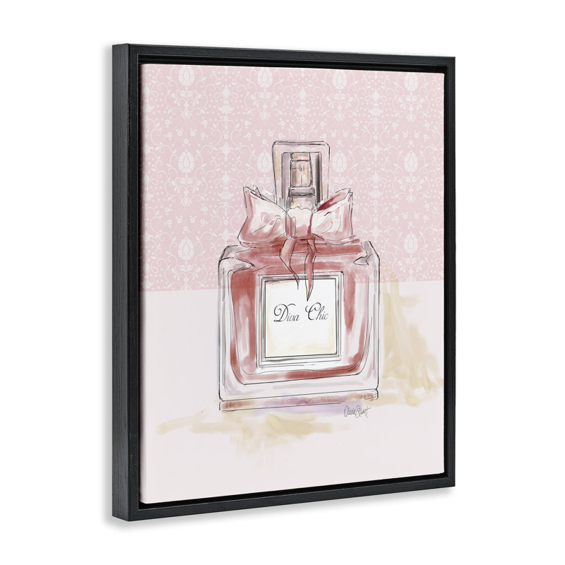 Cadre flottant Diva Chic Pink, design par Carol Robinson, Cadre flottant noir de jais, H 21 po x l 17 po