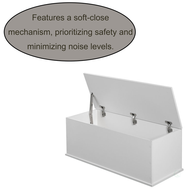 Ebern Designs White Wooden Storage Box & Bench