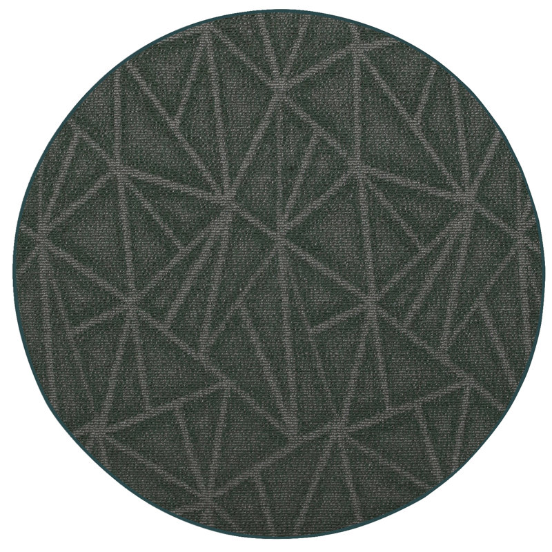 Tapis noir Power Loom, Rond 9 pi
