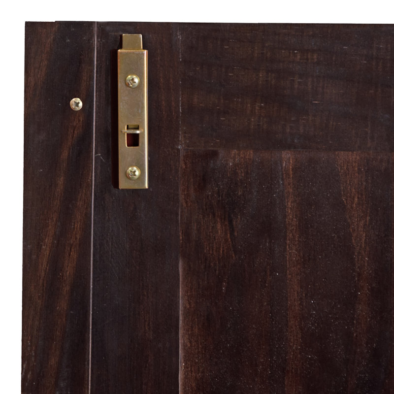 Armoire-penderie flexible 100% bois massif 2 portes avec serrure Primm, Café