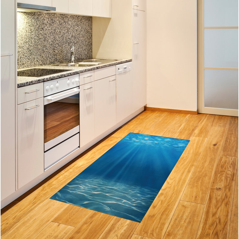 Tapis décoratif à longues fibres en polyester Ocean, Rectangle 2 pi 7 po x 5 pi