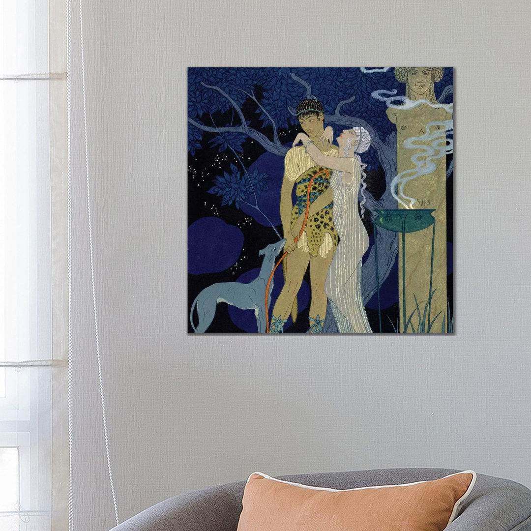 Venus And Adonis by George Barbier - Wrapped Canvas Painting