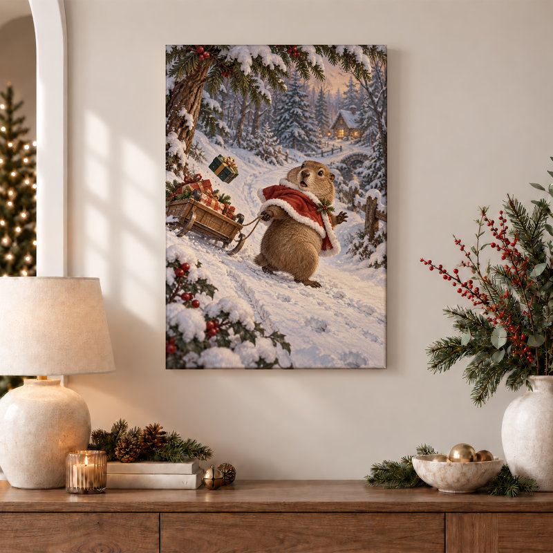 Art mural sur toile de Noël, H 18 po x l 12 po