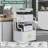 2 Tier Large Printer Stand With Cabinet Power Outlet, Printer Table With Storage Shelf, Rolling Printer Cart With Wheels For Home Office