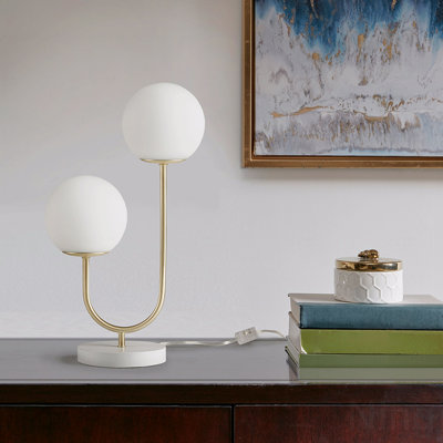 Table Lamp  - Metal 2-Light Globe