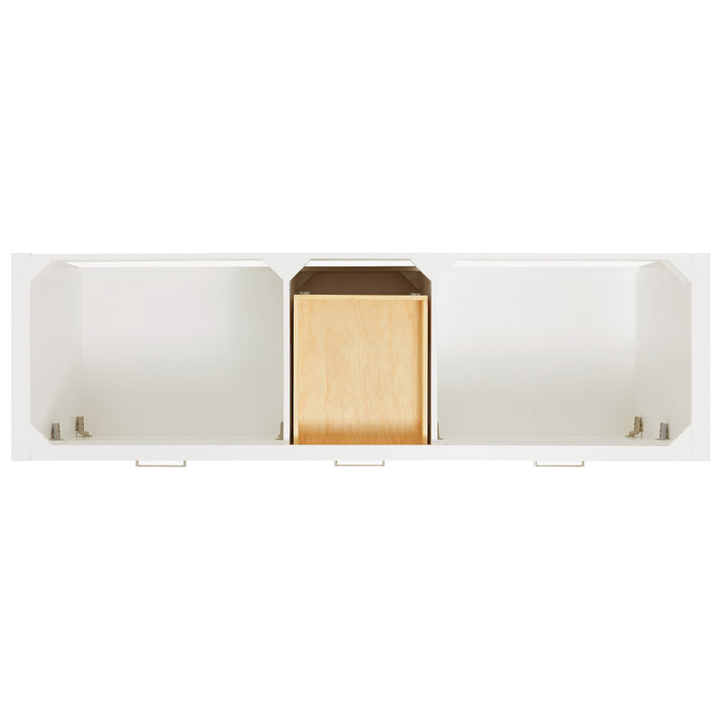 2_ARIEL Bristol 72 Double Sink Bathroom Vanity with Carrara White Quartz, White, Rectangle, 72"