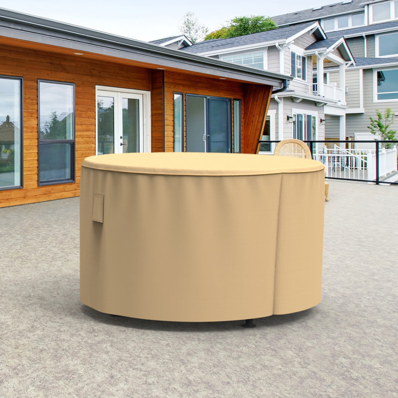 Housse pour table de patio Eduardo, H 28 po x l 48 po x P 48 po, Brun clair