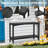 Outdoor Console Table Patio Buffet Bar Storage Organizer 45" Long Wicker Sofa Serving Sideboard Table 2-Shelf Outdoor Narrow Bar Table Tall Rectangle With Adjustable Feet For Entryway Black