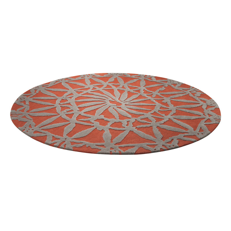 Oriental Geometric Hand Woven Area Rug, Round 150cm