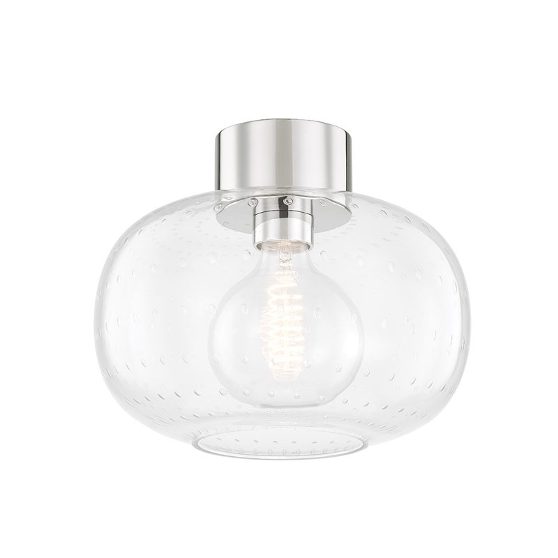 Plafonnier encastré 1 lumière 12 po, Nickel poli
