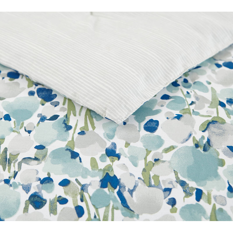 Olivia Blue Twin Reversible Cotton Comforter Set